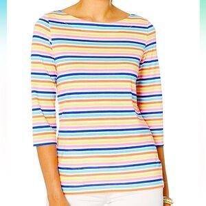 Lilly Pulitzer Waverly Top Multi Island Stripe size L